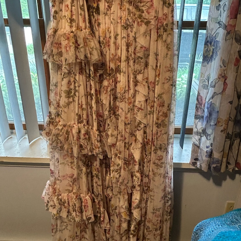 Needle & Thread Cream Floral Ruffle Tiered Maxi Dress